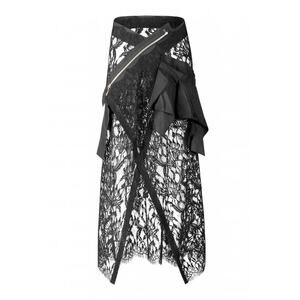 XD XENIA DESIGN Women's Lace & Taffeta Mela Pareo Skirt Size S In Black
